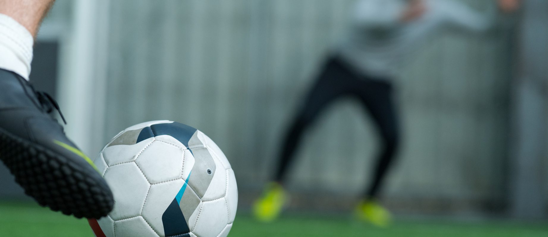 football ready to kick a penalty